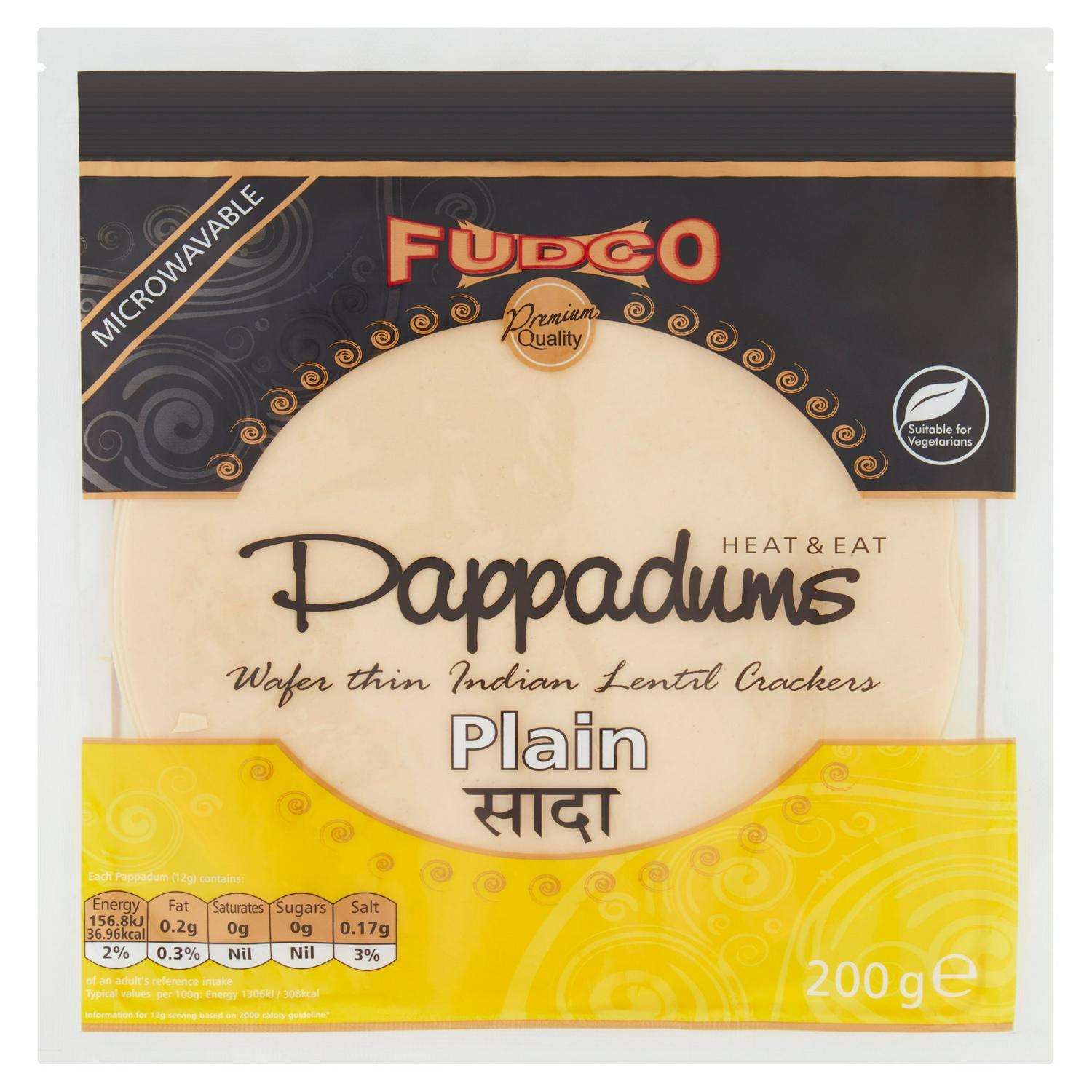 Picture of Fudco Plain Pappadums 200g