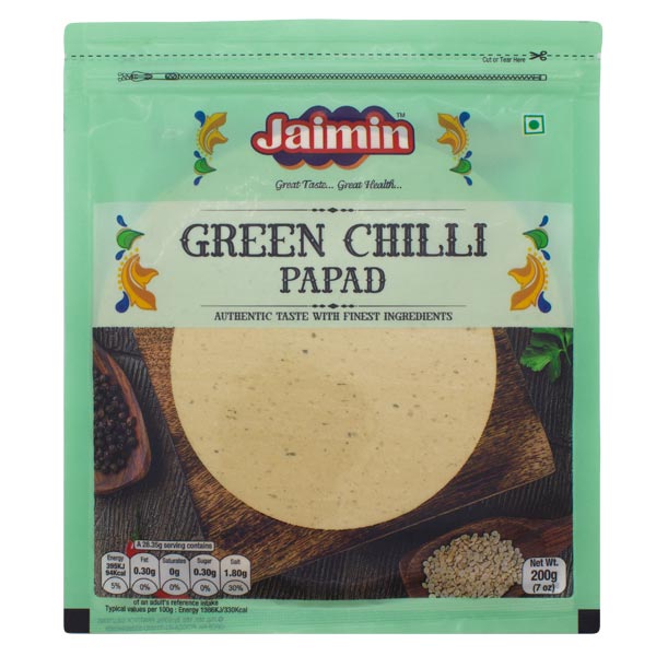 Picture of Jaimin Green Chilli Papad 200g