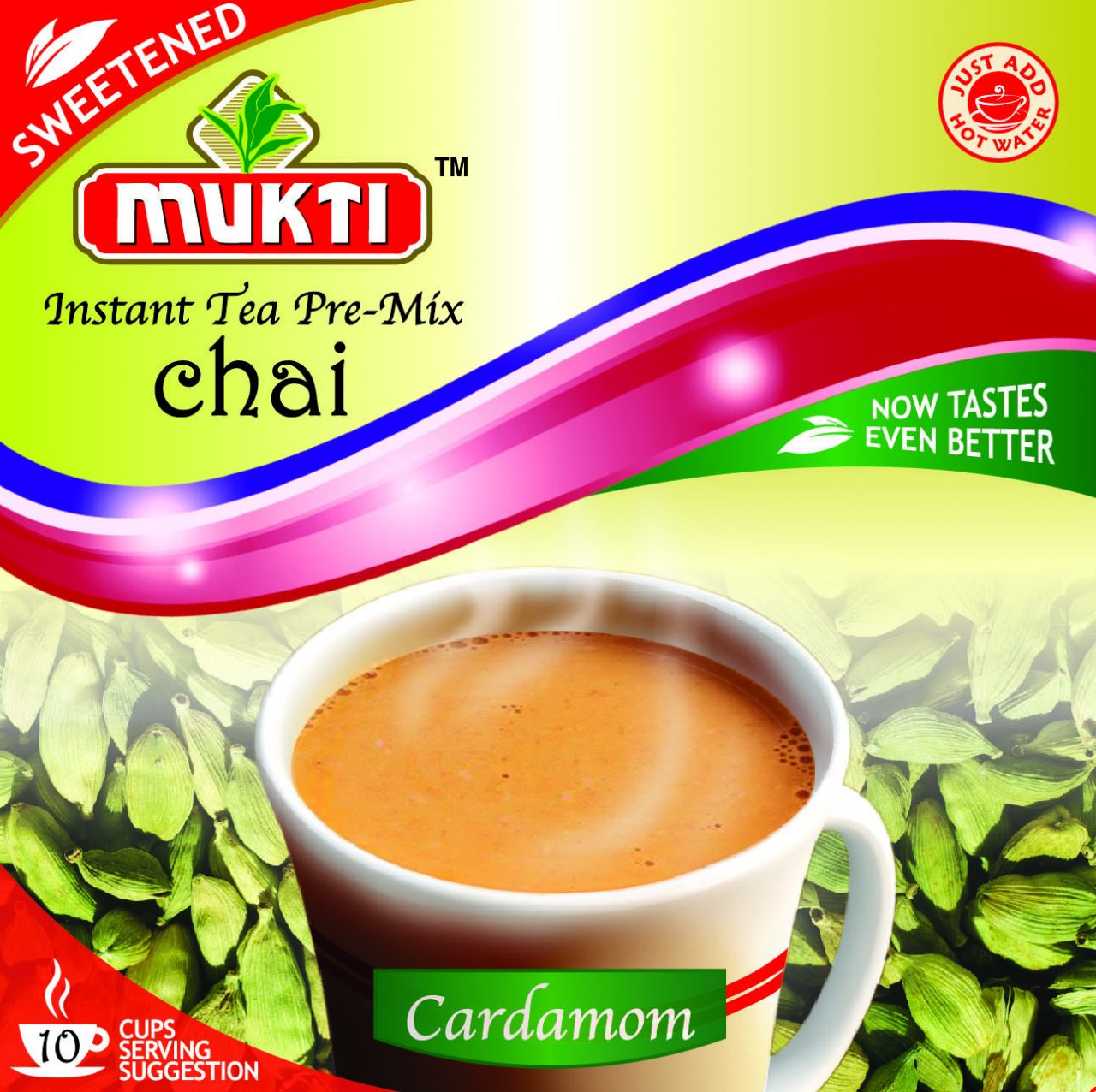 Picture of Mukti Chai Cardamom Elachi Tea Sweetened 10 Sachets 220g