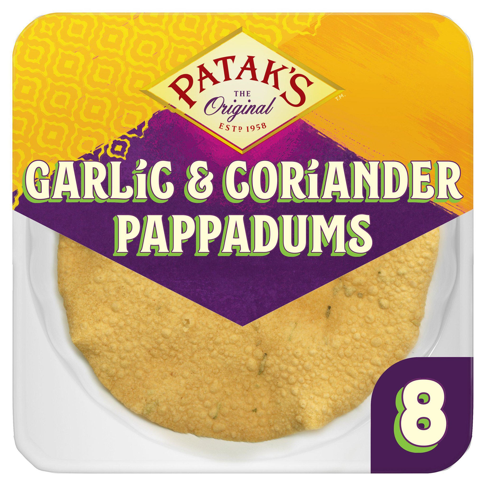 Picture of Patak’s Garlic & Coriander Poppadoms x8