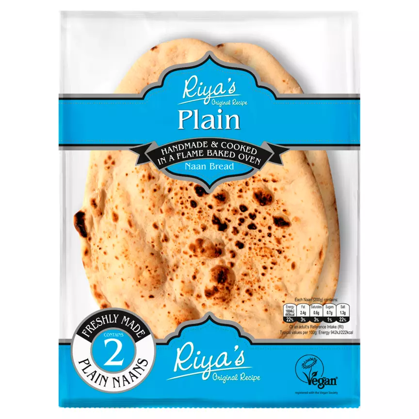 Picture of Riya's Original Recipe 2 Plain Naan Bread 400g